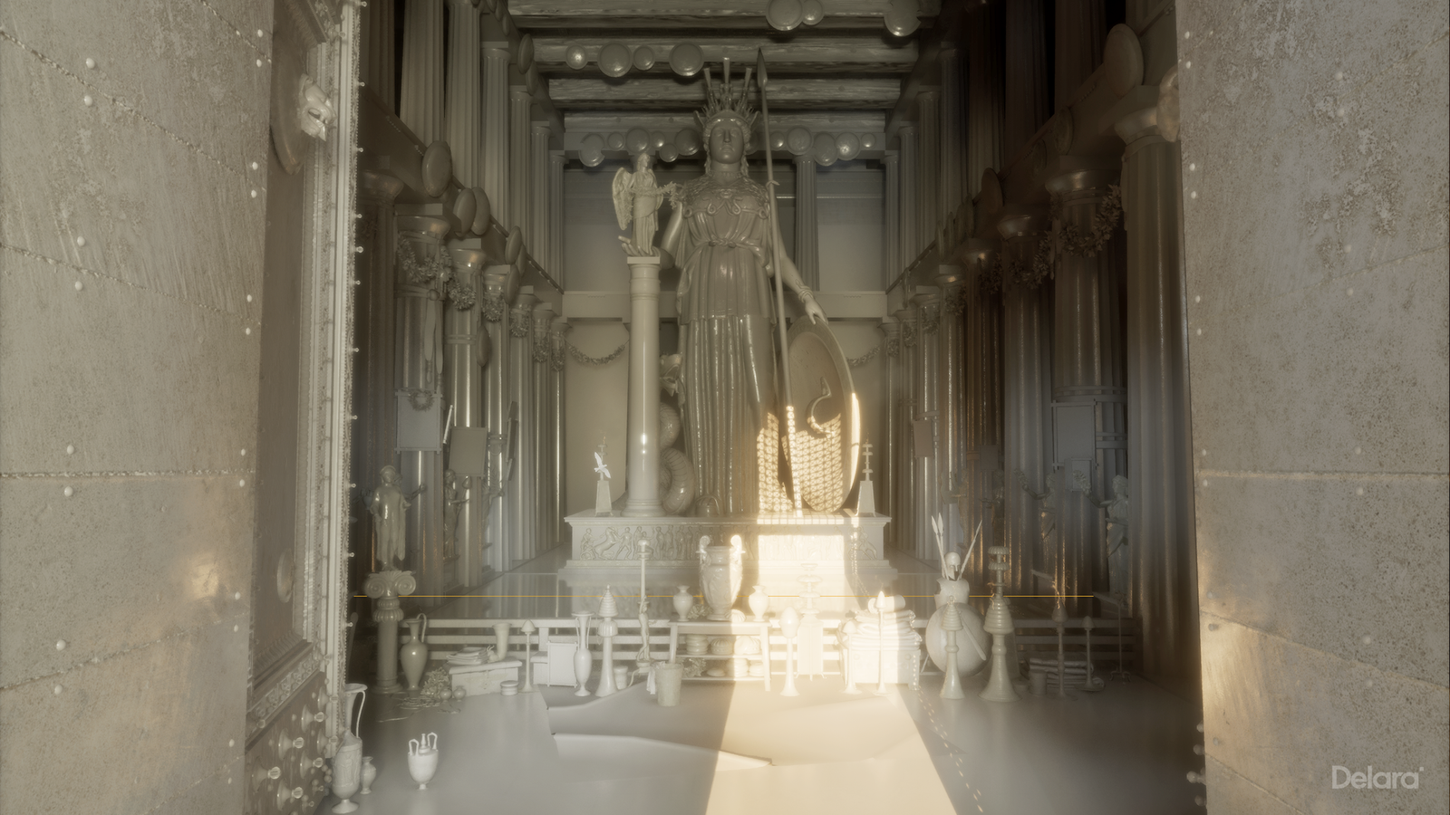 Statue of Athena Parthenos in the Parthenon 3D